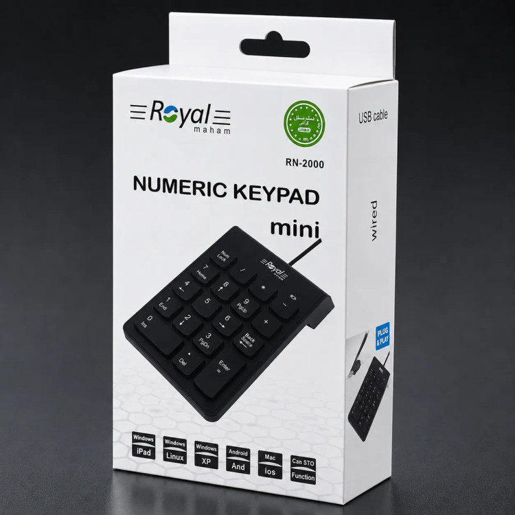 کیبورد عددی رویال Royal RN2000 باسیم USB ، 18 کلید